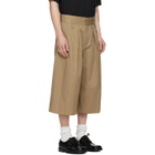 Simone Rocha Beige Peeling Waist Wide Leg Shorts