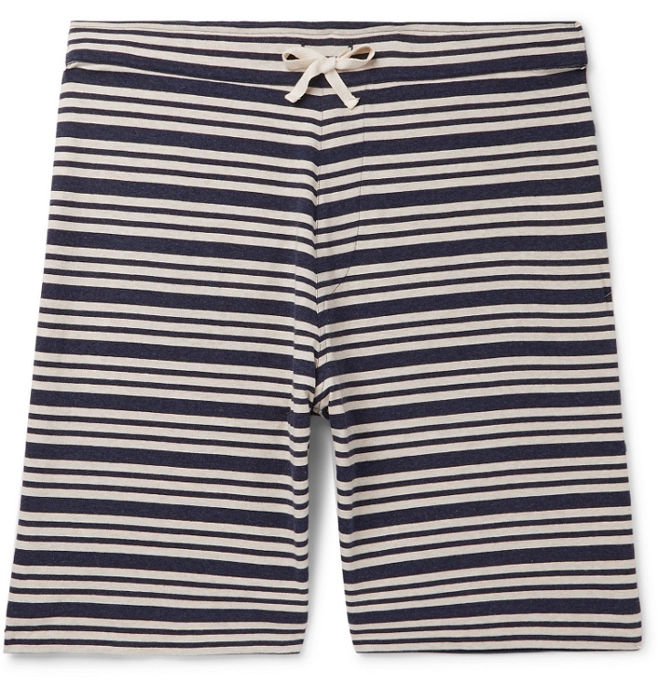 Photo: Oliver Spencer Loungewear - Alroy Striped Cotton-Jersey Shorts - Blue