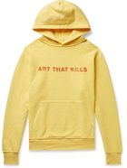 Gallery Dept. - Art That Kills Reversible Printed Cotton-Jersey Hoodie - Yellow