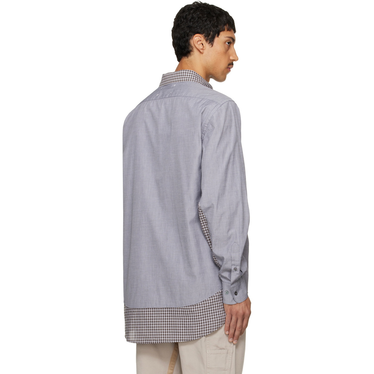 Maison Margiela Gray & Brown Double Layer Cotton Shirt