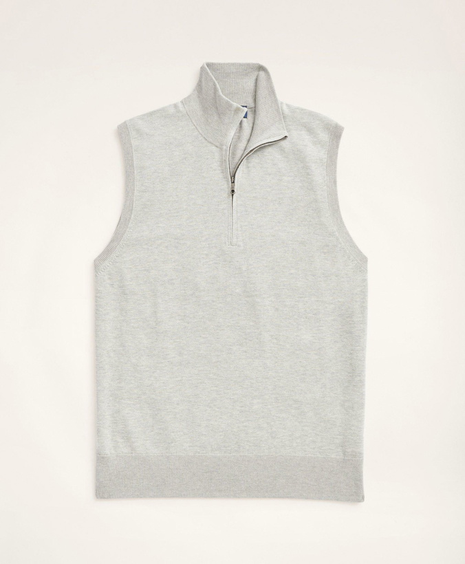 Photo: Brooks Brothers Men's Supima Cotton Half-Zip Sweater Vest | Grey
