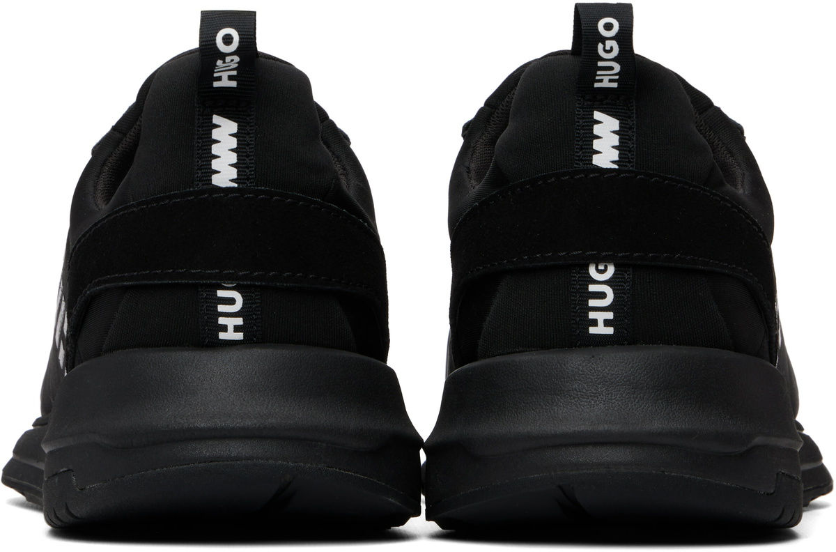 Hugo Black Printed-Logo Sneakers
