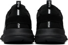 Hugo Black Printed-Logo Sneakers