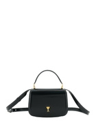 Ami Alexandre Mattiussi Black Handbag With Adc Patch On The Front And Adjustable And Removable Shoulder Strap In Leather Woman