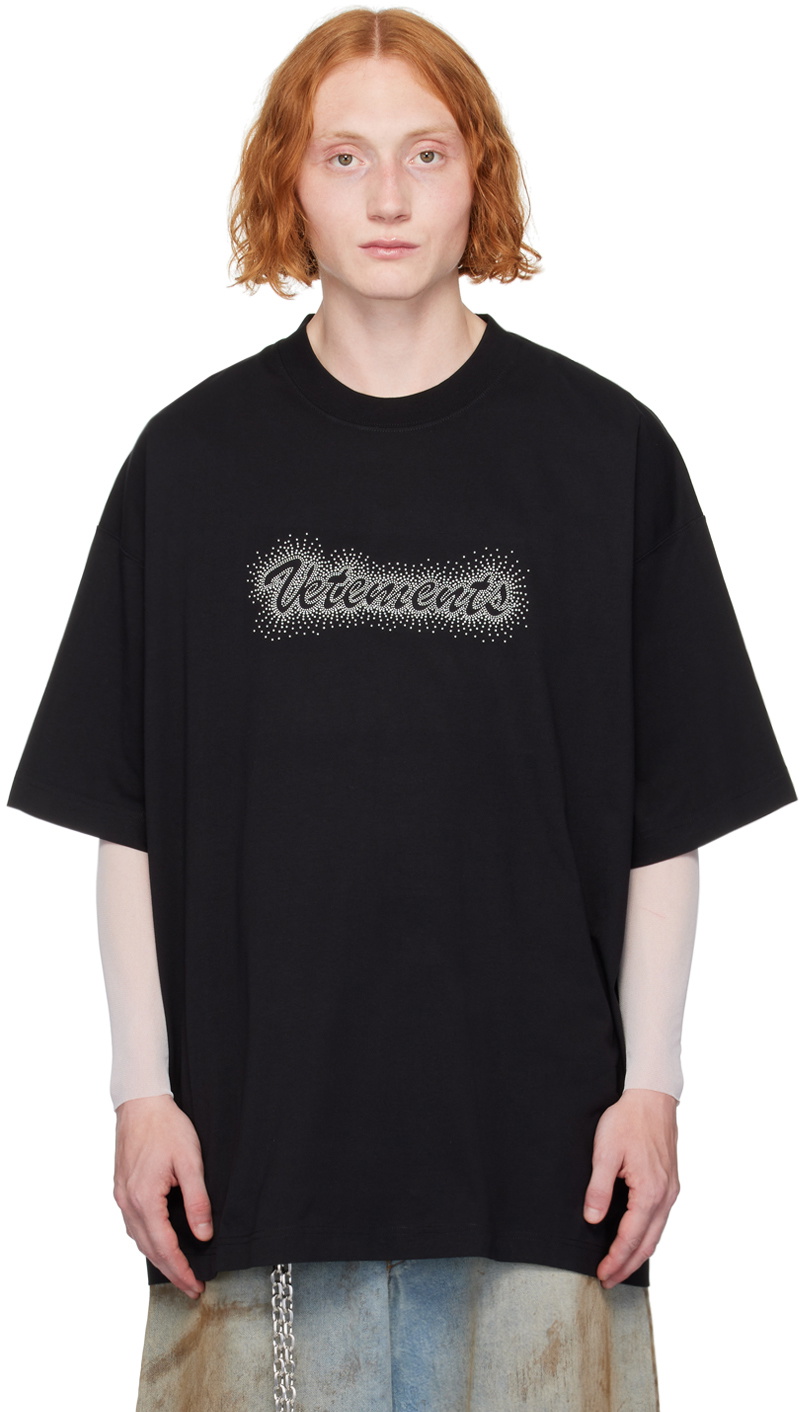 VETEMENTS Black Bling Logo T-Shirt Vetements