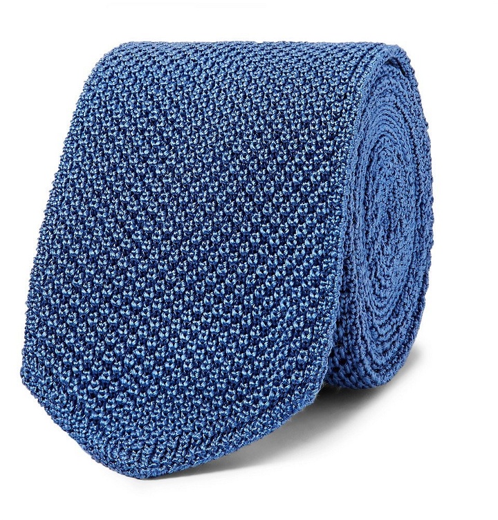 Photo: Ermenegildo Zegna - 6cm Knitted Silk Tie - Men - Azure
