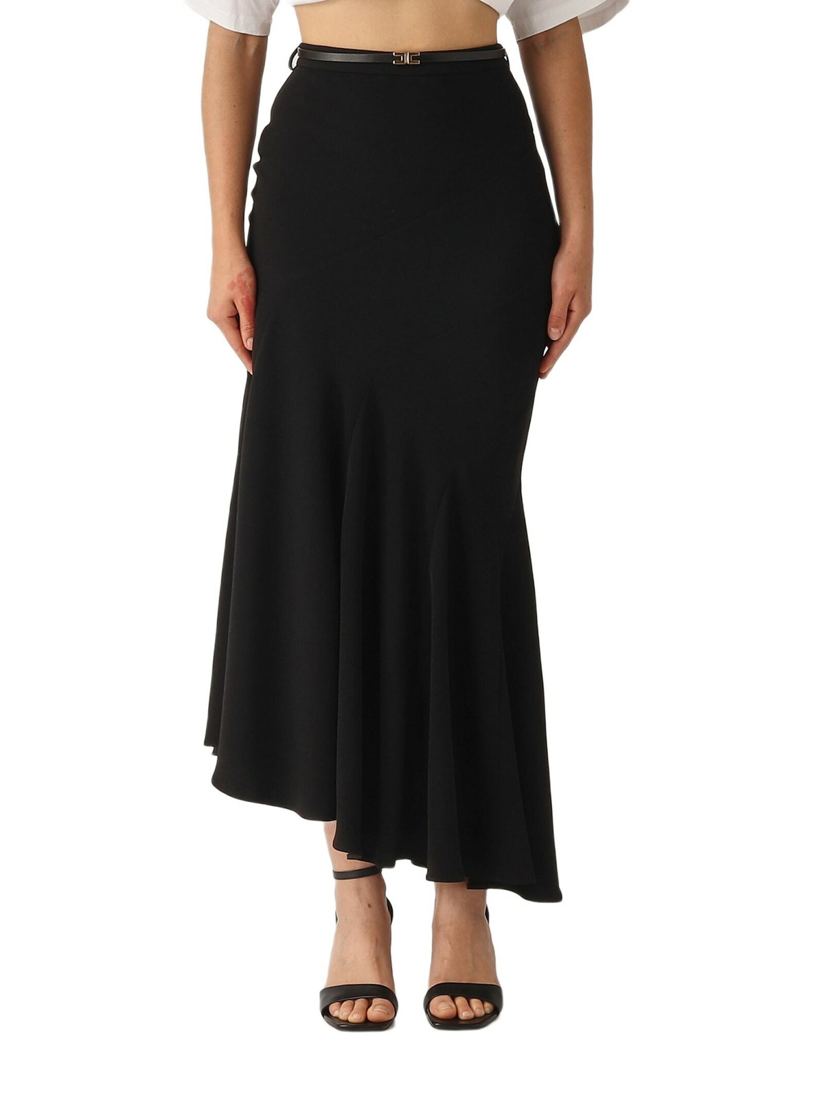 Elisabetta Franchi Tulle Skirt With Lace Decorations