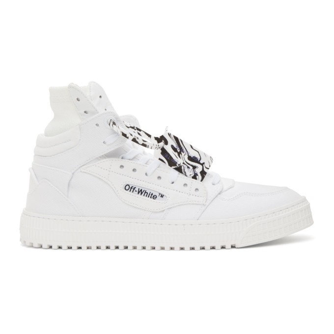 Photo: Off-White White Canvas Off Court 3.0 High-Top Sneakers