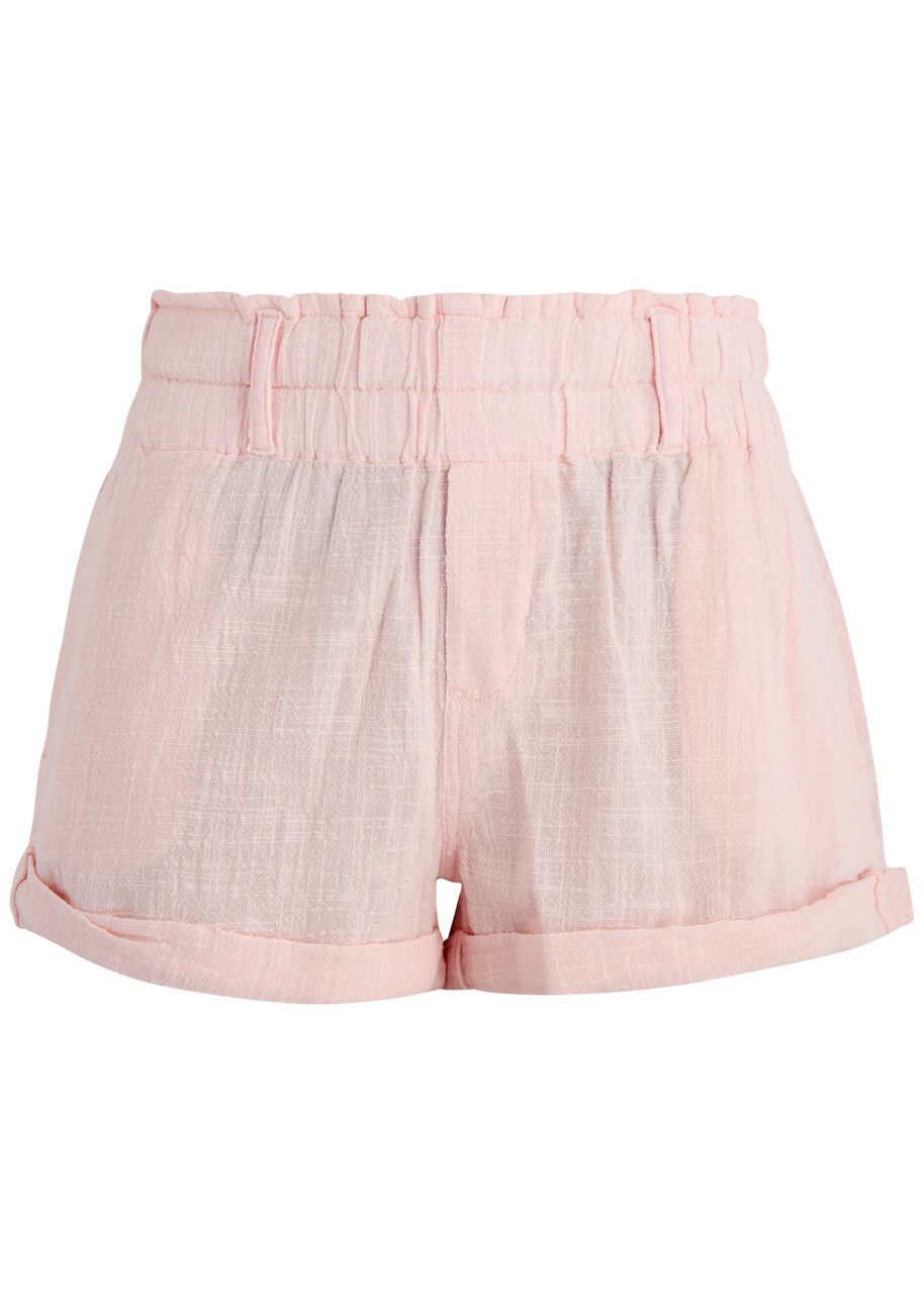 Free People Solar Flare Baja Cotton Gauze Shorts Pink