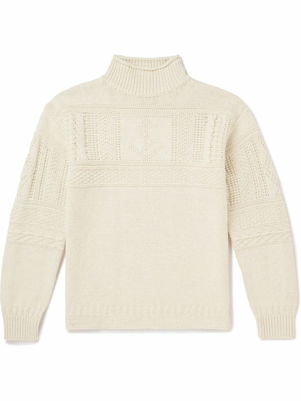 Photo: Polo Ralph Lauren - Cable-Knit Cotton and Linen-Blend Rollneck Sweater - White