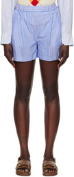 Marni Blue Striped Shorts