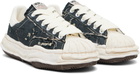 Maison MIHARA YASUHIRO Black 'Blakey' OG Sole Ripped Overdye Canvas Sneakers