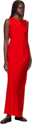 AMI Paris Red Straight Maxi Dress