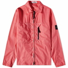 Stone Island Men's Brushed Cotton Canvas Canvas Zip Shirt Jacket in Pink