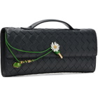 Bottega Veneta Navy Daisy Closure Andiamo Clutch