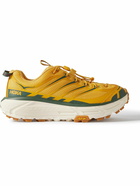 Hoka One One - Mafate Three2 Rubber-Trimmed Mesh Running Sneakers - Yellow