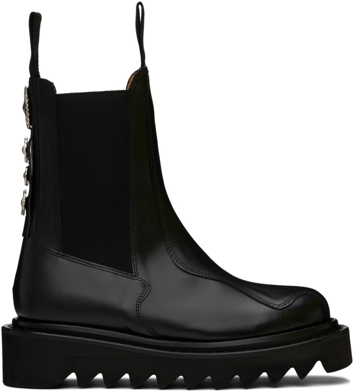 Photo: Toga Pulla SSENSE Exclusive Black Leather Chelsea Boots