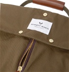 Bennett Winch - Leather-Trimmed Cotton-Canvas Suit Carrier and Holdall - Green
