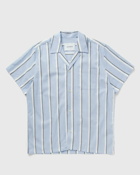 Les Deux Lawson Stripe Ss Shirt Blue - Mens - Shortsleeves