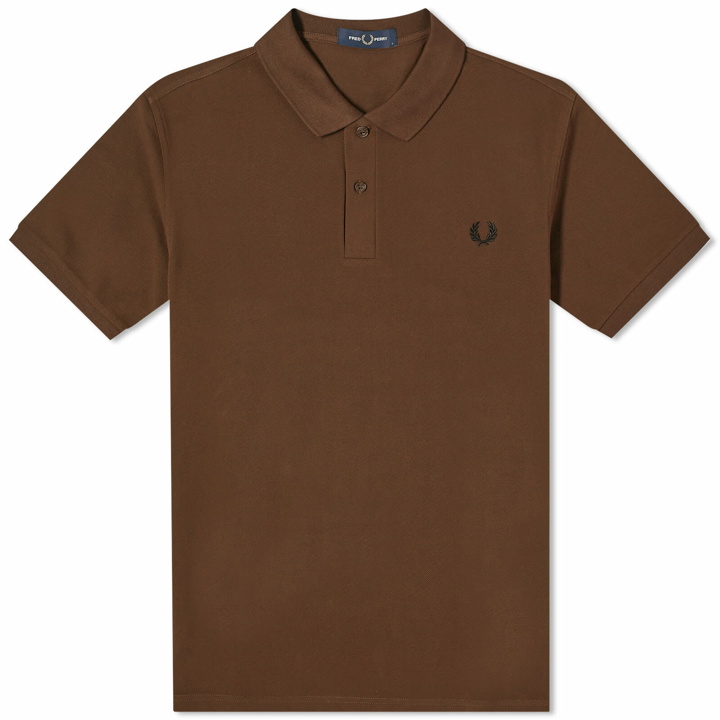 Photo: Fred Perry Men's Plain Polo Shirt in Burnt Tobacco