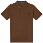 Fred Perry Men's Plain Polo Shirt in Burnt Tobacco