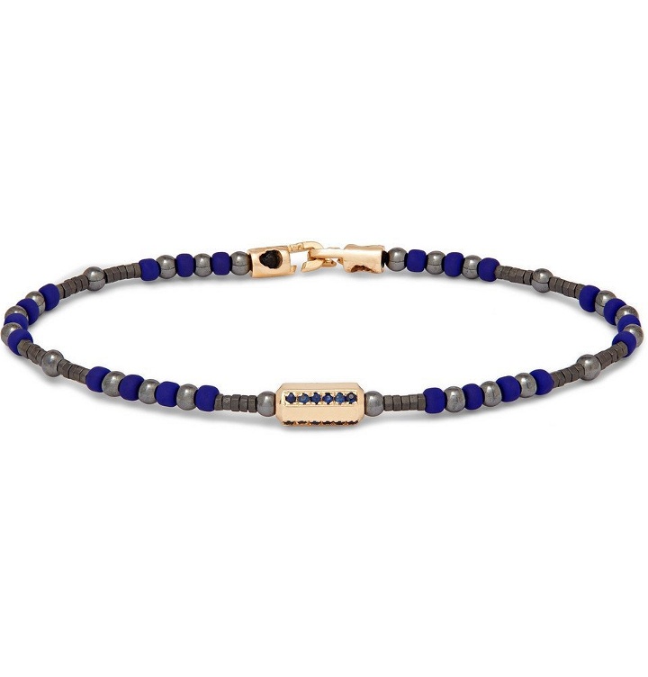 Photo: Luis Morais - Bead, Sapphire and Gold Bracelet - Blue