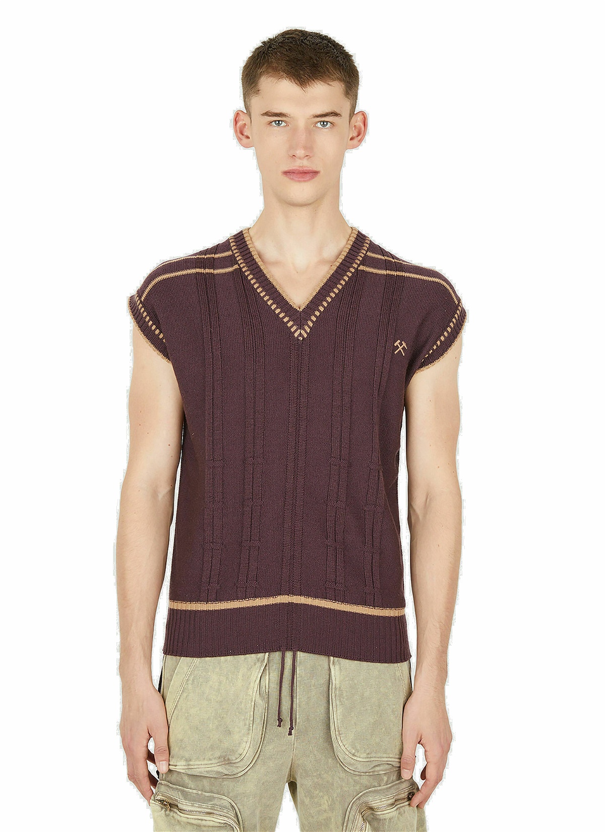 Photo: Ruched Sleeveless Sweater in Burgundy