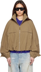 Acne Studios Tan Nylon Logo Jacket