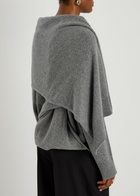 Armarium Alida Scarf-effect Wool and Cashmere-blend Jumper Grey