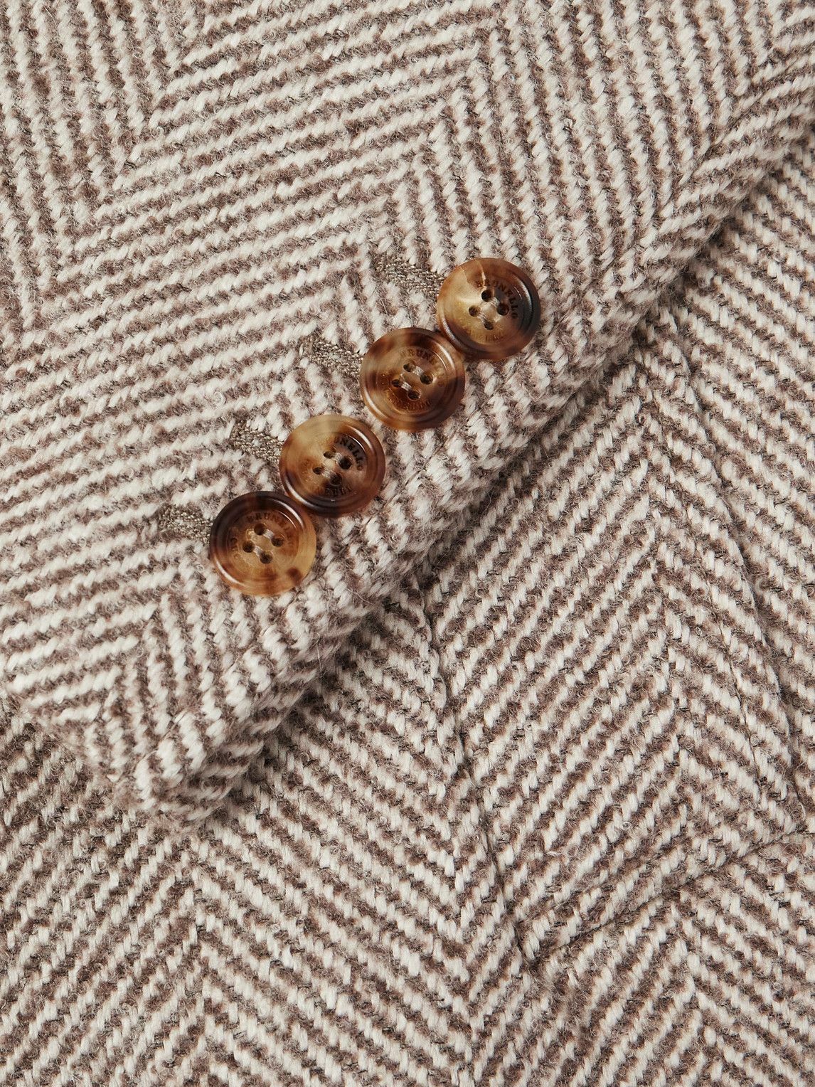 Brunello Cucinelli - Heringbone Woven Coat - Neutrals