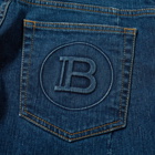 Balmain Monogram Embossed Pocket Mid Wash Slim Jean