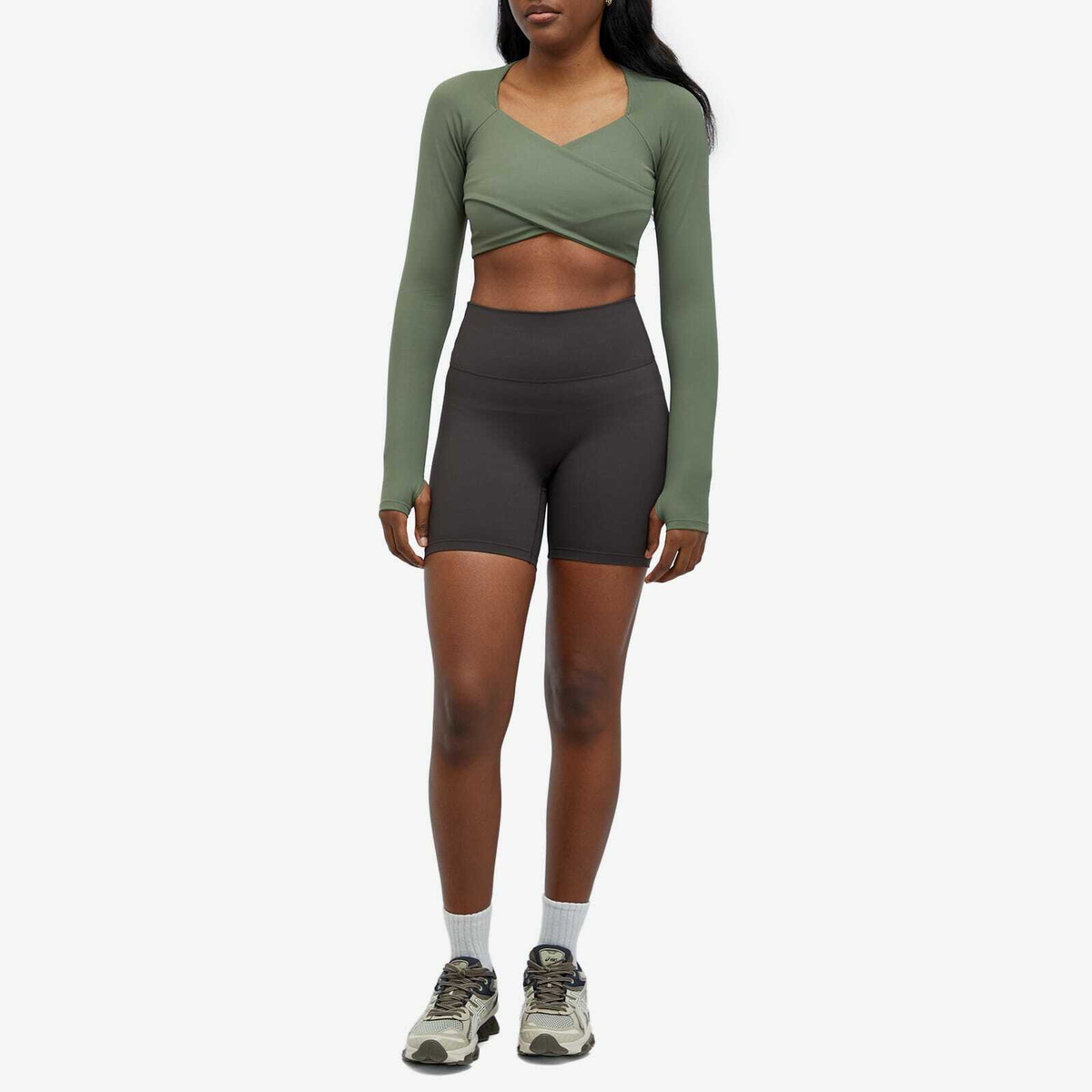 Adanola Women's Wrap Top in Khaki Adanola