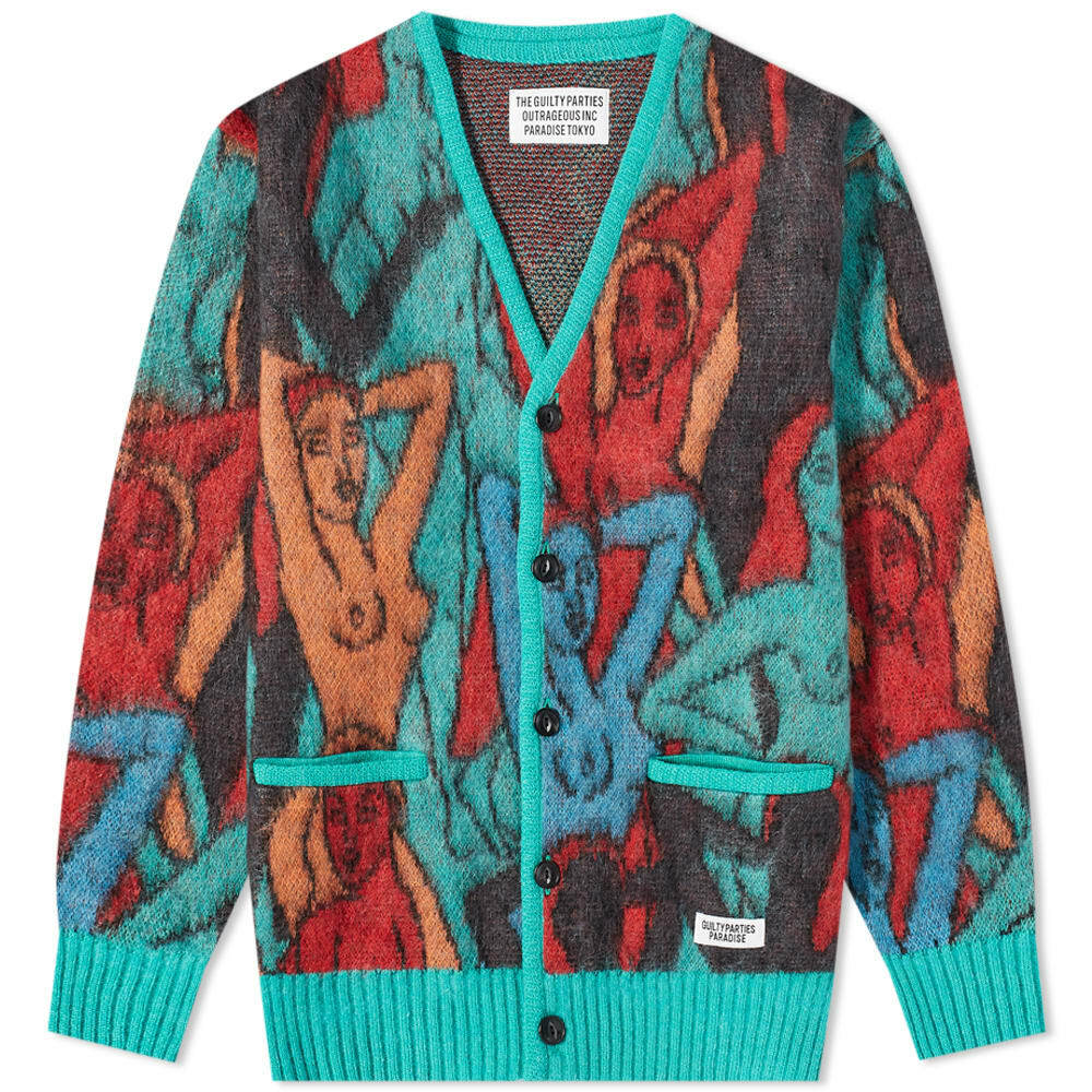 Wacko Maria Men's Woman Mohair Cardigan in Green Wacko Maria