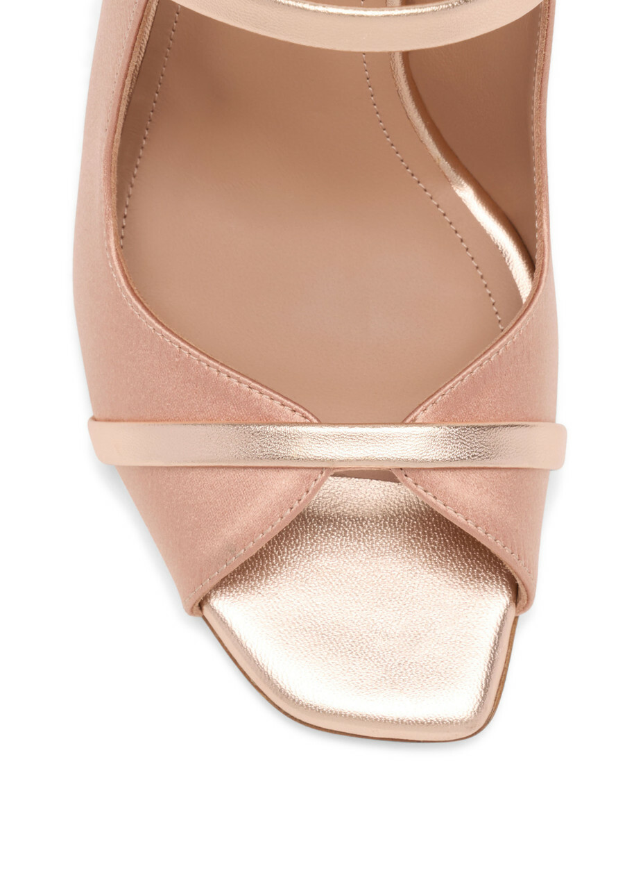 Malone Souliers Noah 90 Satin Heeled Sandals Nude