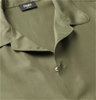 Fendi - Camp-Collar Silk Shirt - Green
