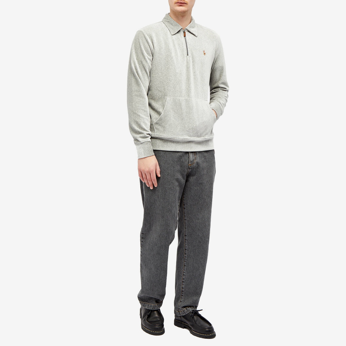 Polo Ralph Lauren Men's Corduroy Quarter Zip Sweat in Andover Heather