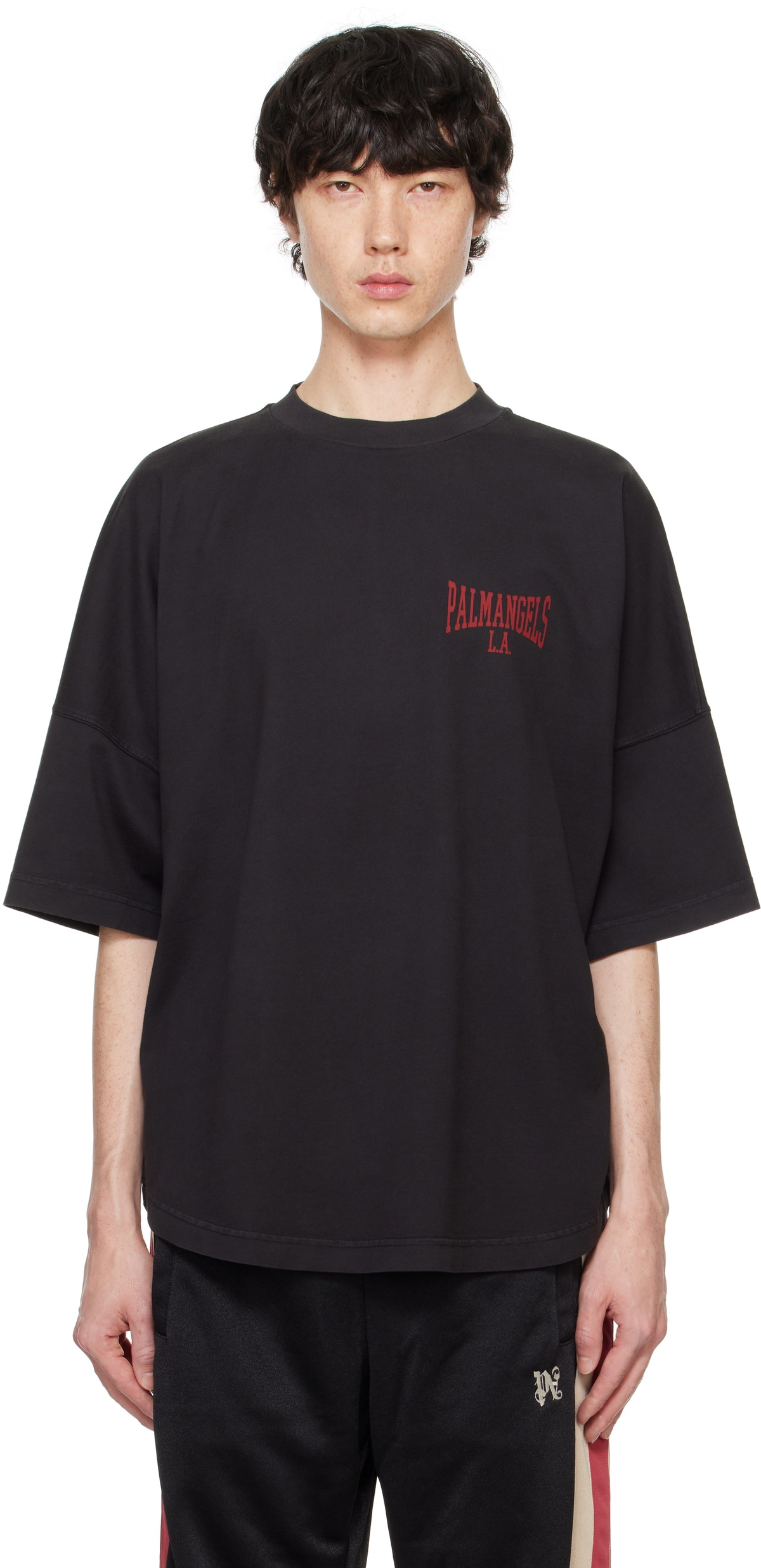 【関税無・国内発】 Palm Angels / College T-Shirt / Black Palm Angels College Palm t-shirt | Black | FARFETCH
