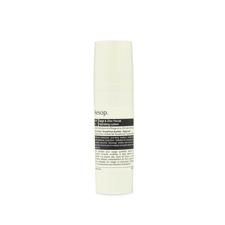 Photo: Aesop Sage & Zinc Facial Hydrating Lotion SPF15 in 50Ml