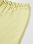 FEAR OF GOD ESSENTIALS - Tapered Logo-Flocked Cotton-Blend Jersey Sweatpants - Yellow