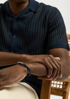 Tateossian Charles Woven Leather Bracelet Blue