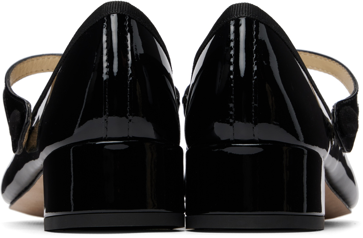 Repetto Black Rose Mary Jane Heels