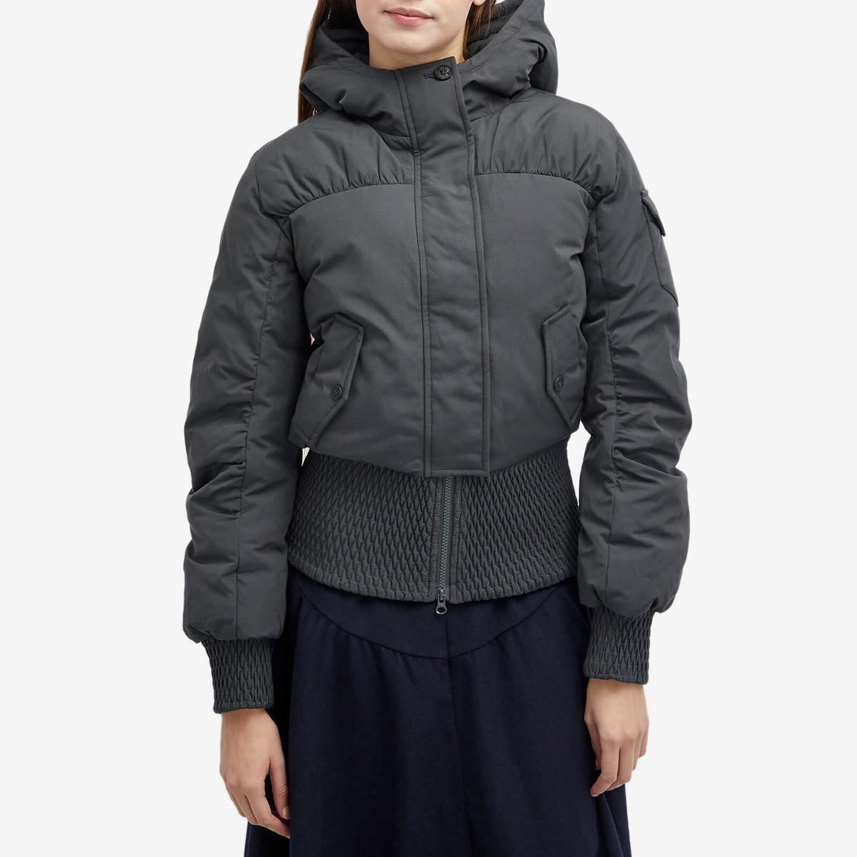 Peachy Den Women's Sandy Puffer Jacket in Graphite
