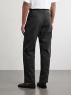 Kartik Research - Straight-Leg Embroidered Cotton-Twill Trousers - Black