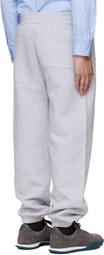 Jil Sander Gray Embroidered Logo Fleece Sweatpants
