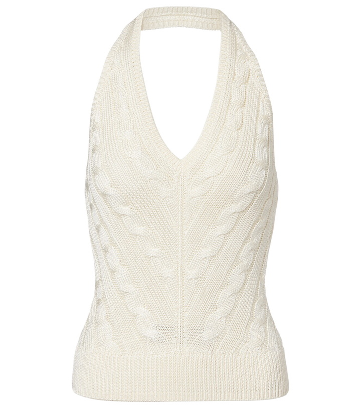 Photo: Ralph Lauren Collection Cable-knit halterneck silk top
