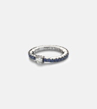 Bucherer Fine Jewellery Stretchy 18kt white gold ring with diamond and sapphires