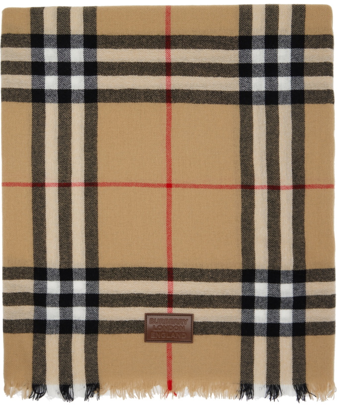 Photo: Burberry Beige Cashmere Check Scarf