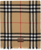 Burberry Beige Cashmere Check Scarf