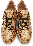 Giuseppe Zanotti Gold & Black Croc Frankie Sneakers