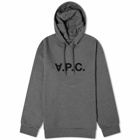 A.P.C. Men's Milo VPC Logo Hoodie in Heathered Grey